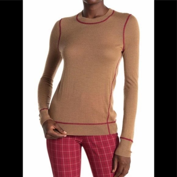Rag & Bone Marina 100% Cashmere Sweater, Brown/Red, Size Small, NWT - Picture 4 of 12